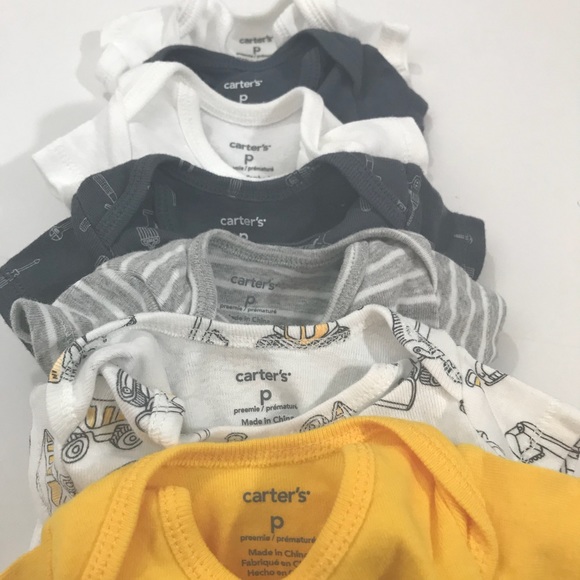 Carter’s Preemie Onesies Baby Boy Lot of 7 - Picture 5 of 5